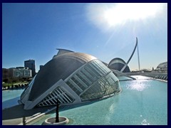 City of Arts and Sciences 017 - L'Hemisfèric, a curvy IMAX theatre that was one of the first of the futuristic buildings built on the site (1998).